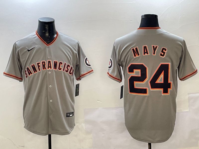 Men San Francisco Giants #24 Mays Grey Game 2025 Nike MLB Jersey style 1